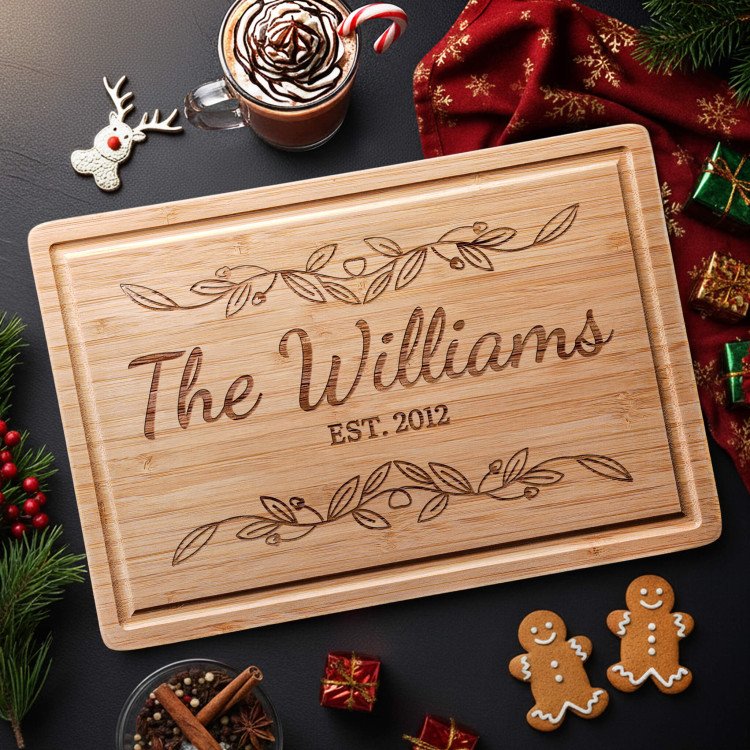 Heart Vine Bamboo Cutting Board custom gift for Xmas 25