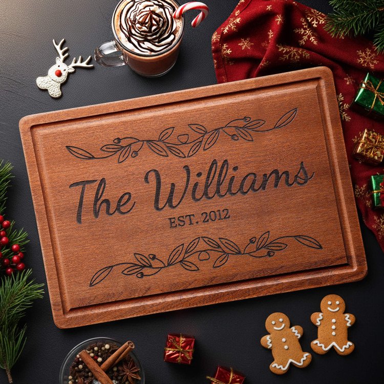 Heart Vine Acacia Cutting Board custom gift for Xmas 25