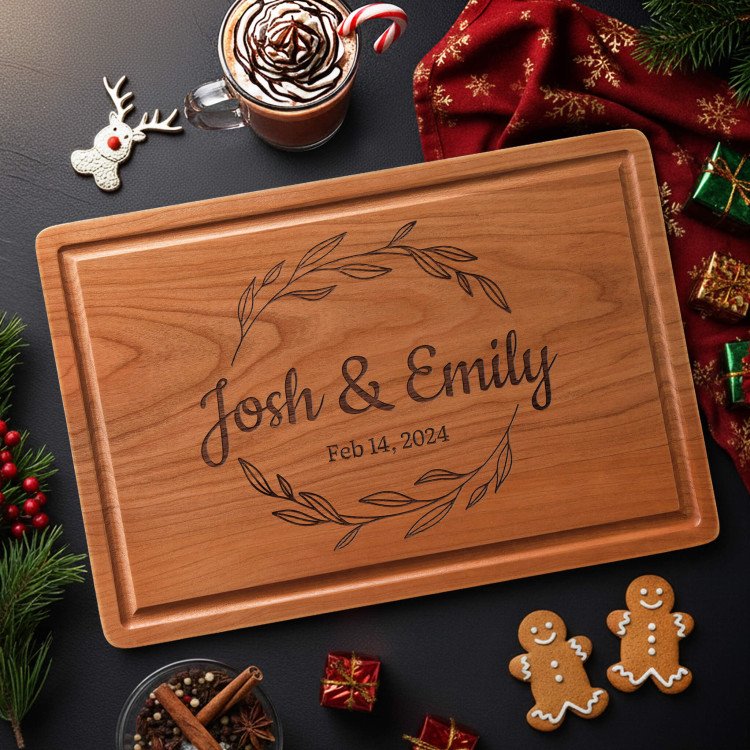 Sage Leaf Cherry Cutting Board custom gift for Xmas 25