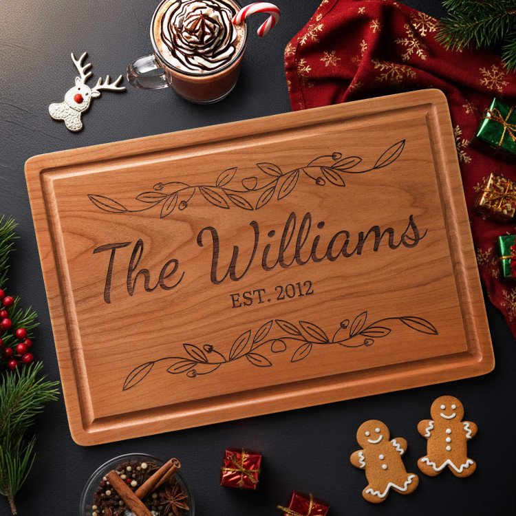 Heart Vine Cherry Cutting Board custom gift for Xmas 25