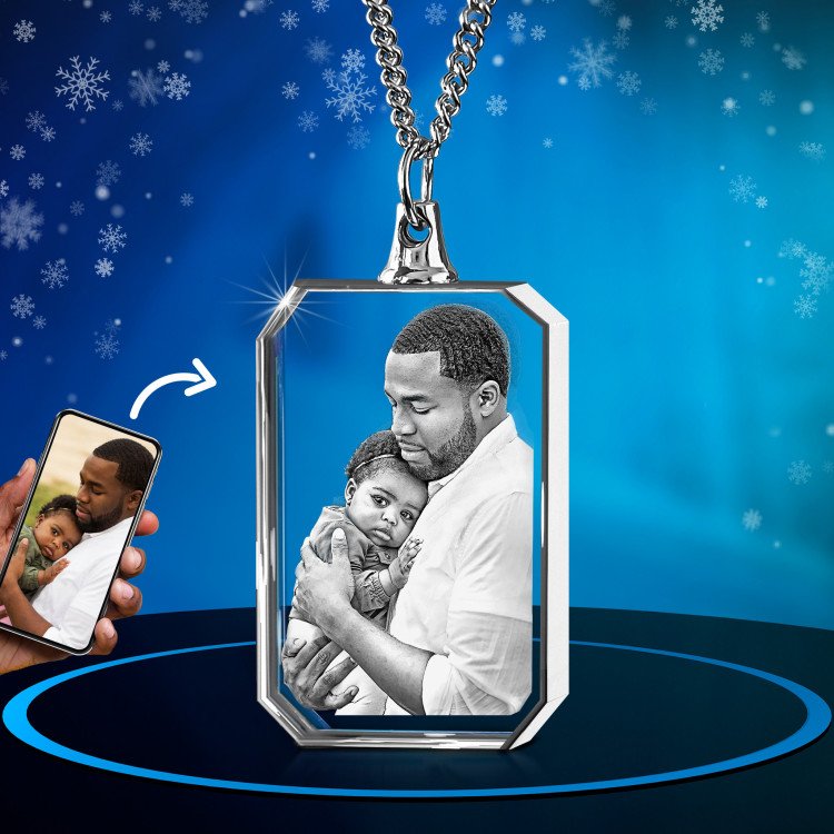 Necklace Rectangle 2D Christmas Gift Idea for 2025