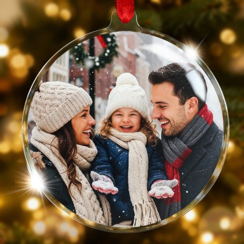 Round Glass Ornament custom gift for Xmas 25