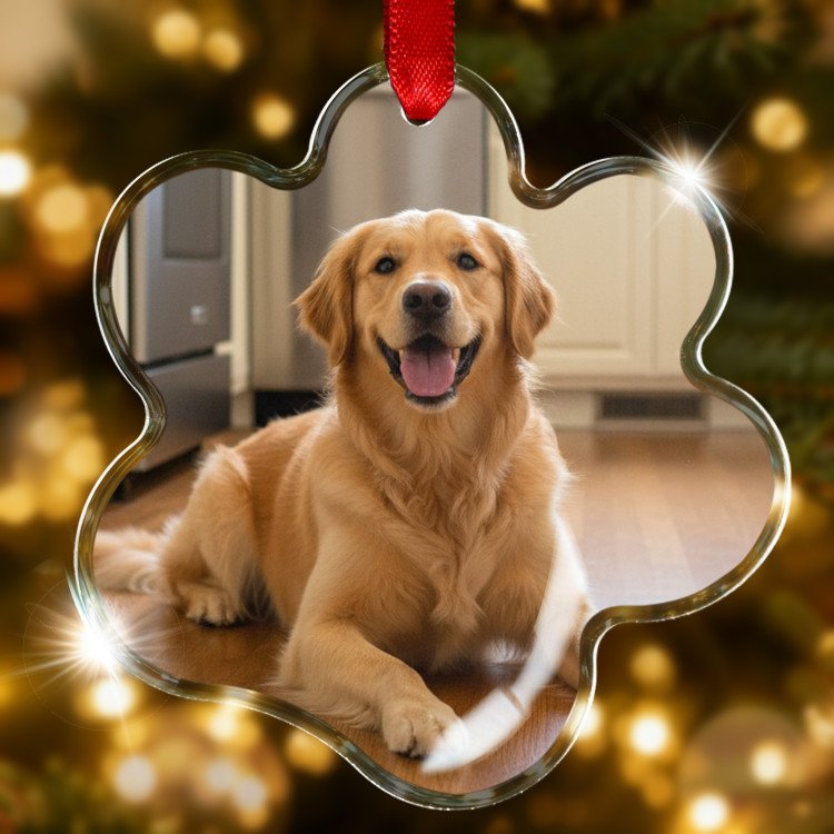 Paw Glass Ornament custom gift for Xmas 25