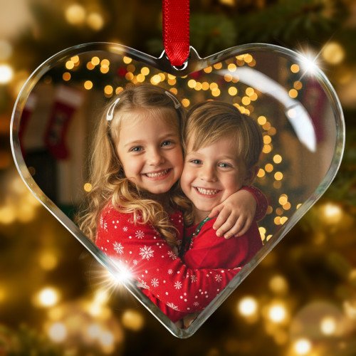 Heart Glass Ornament custom gift for Xmas 25