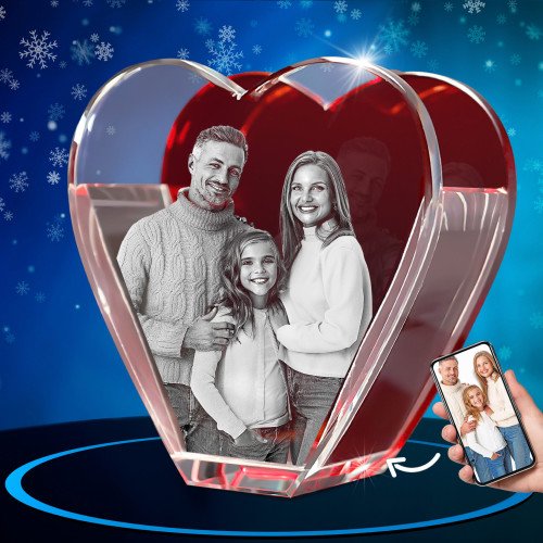 Red 2D Crystal Pencil Holder Heart