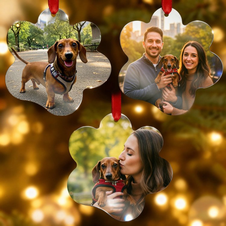 Double Sided Paw Metal Ornament