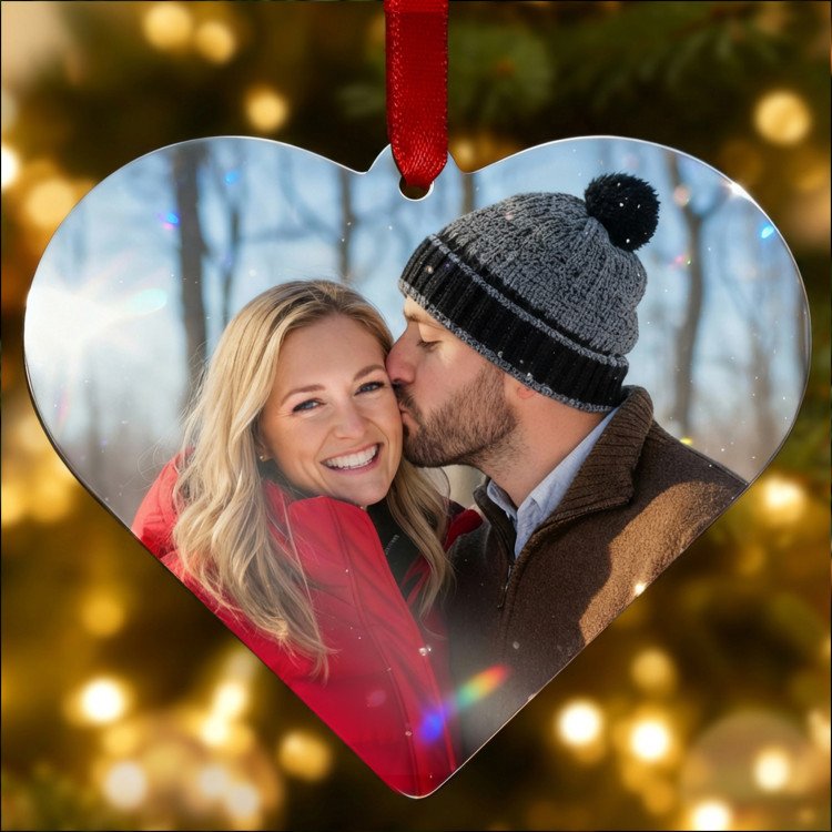 Single Sided Heart Metal Ornament