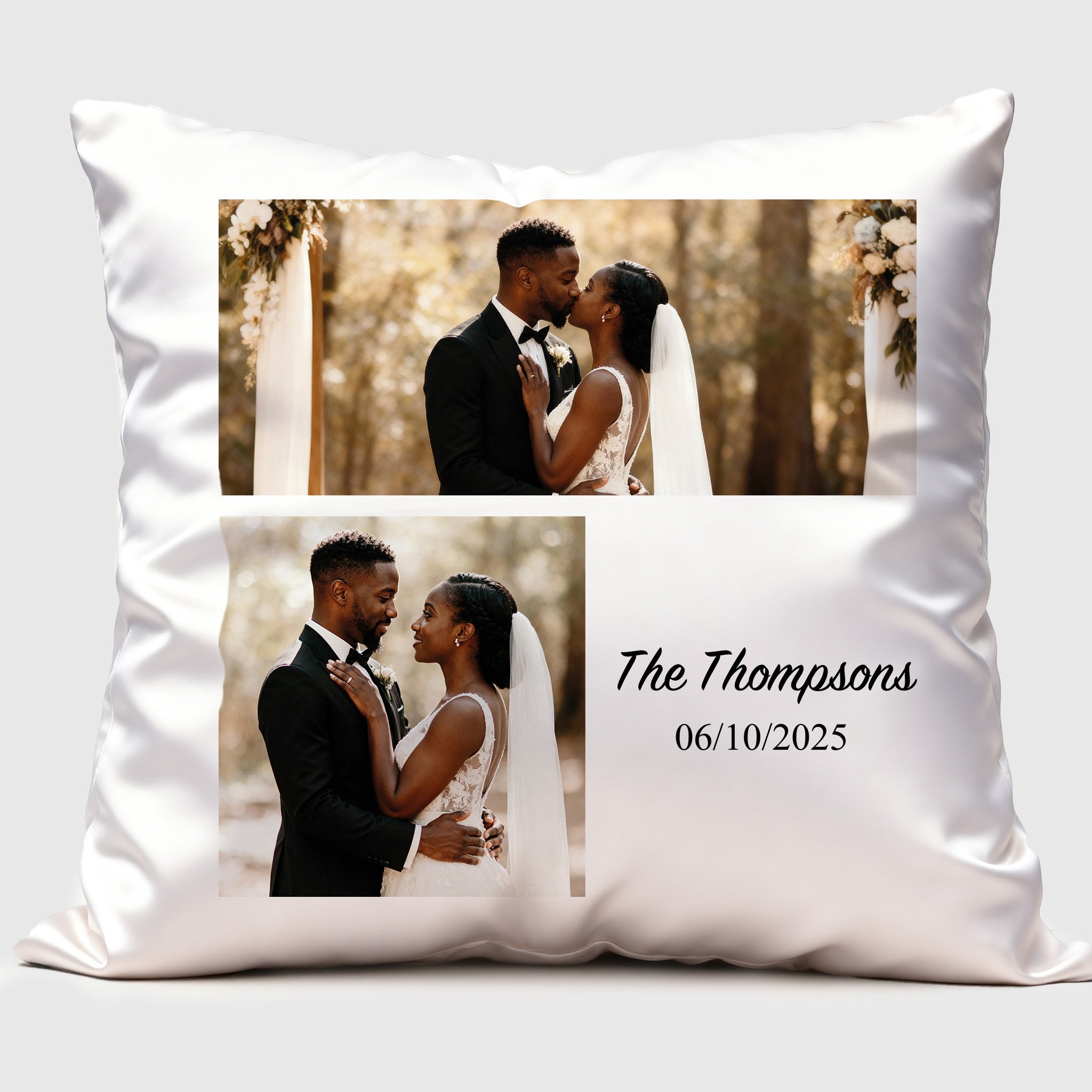 2 Photo Mixed Collage Square Pillow Cover
