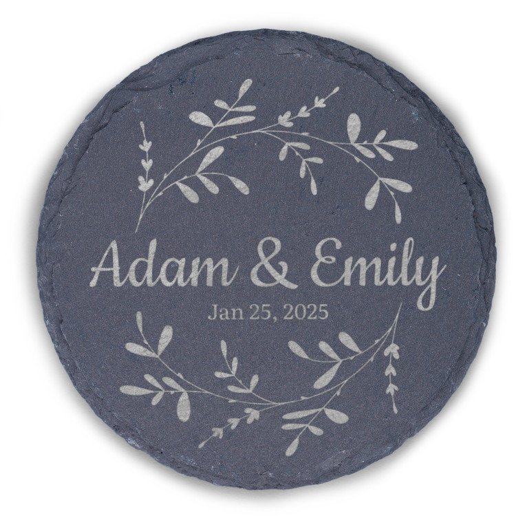 Sprouts Slate Round Coaster
