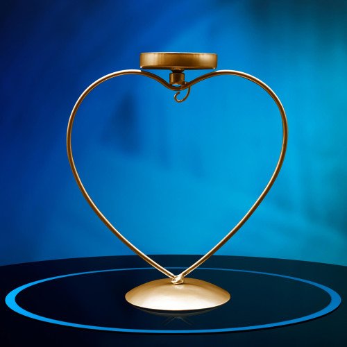 Gold heart-shaped ornament stand #1