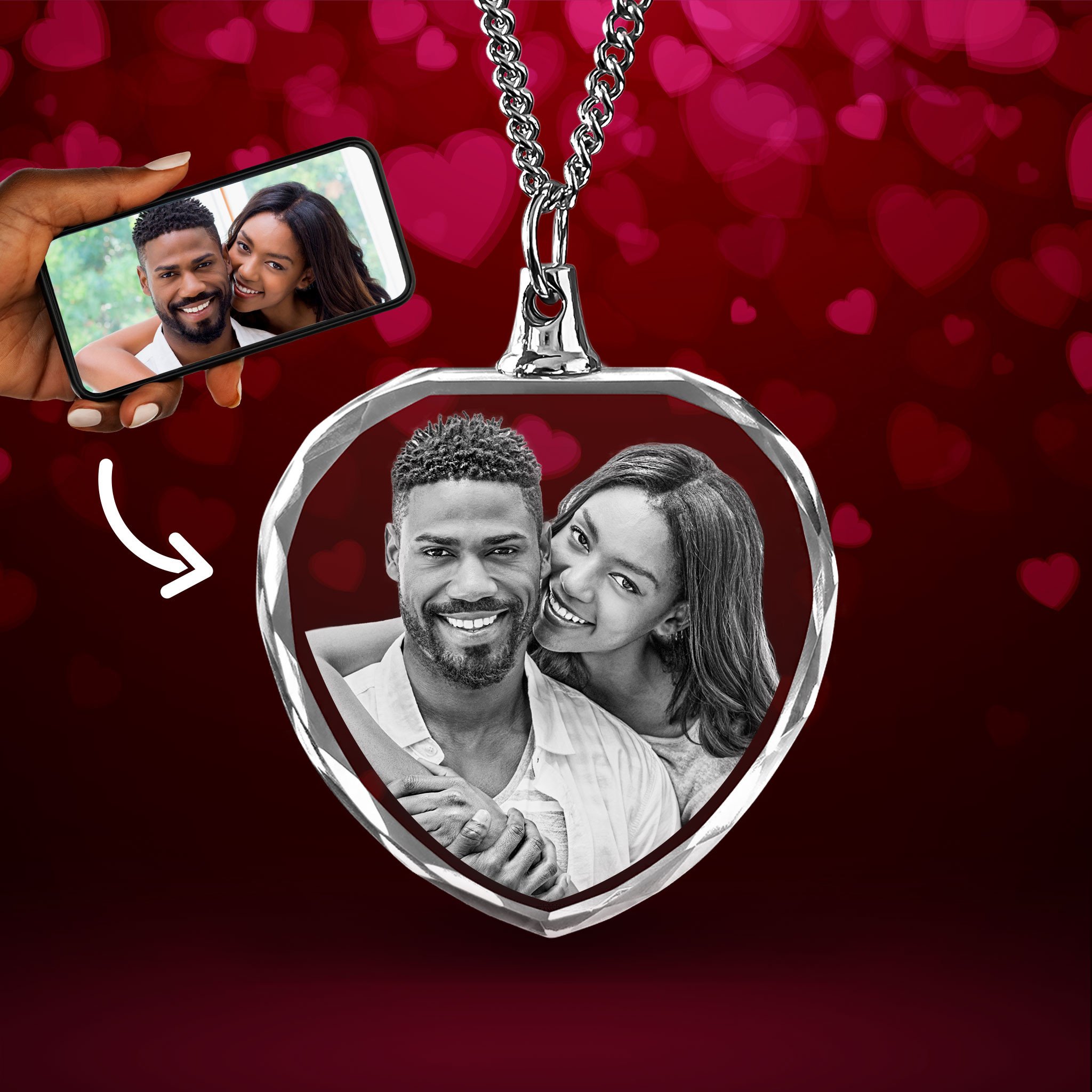 Necklace Heart 3D for Valentine’s Day