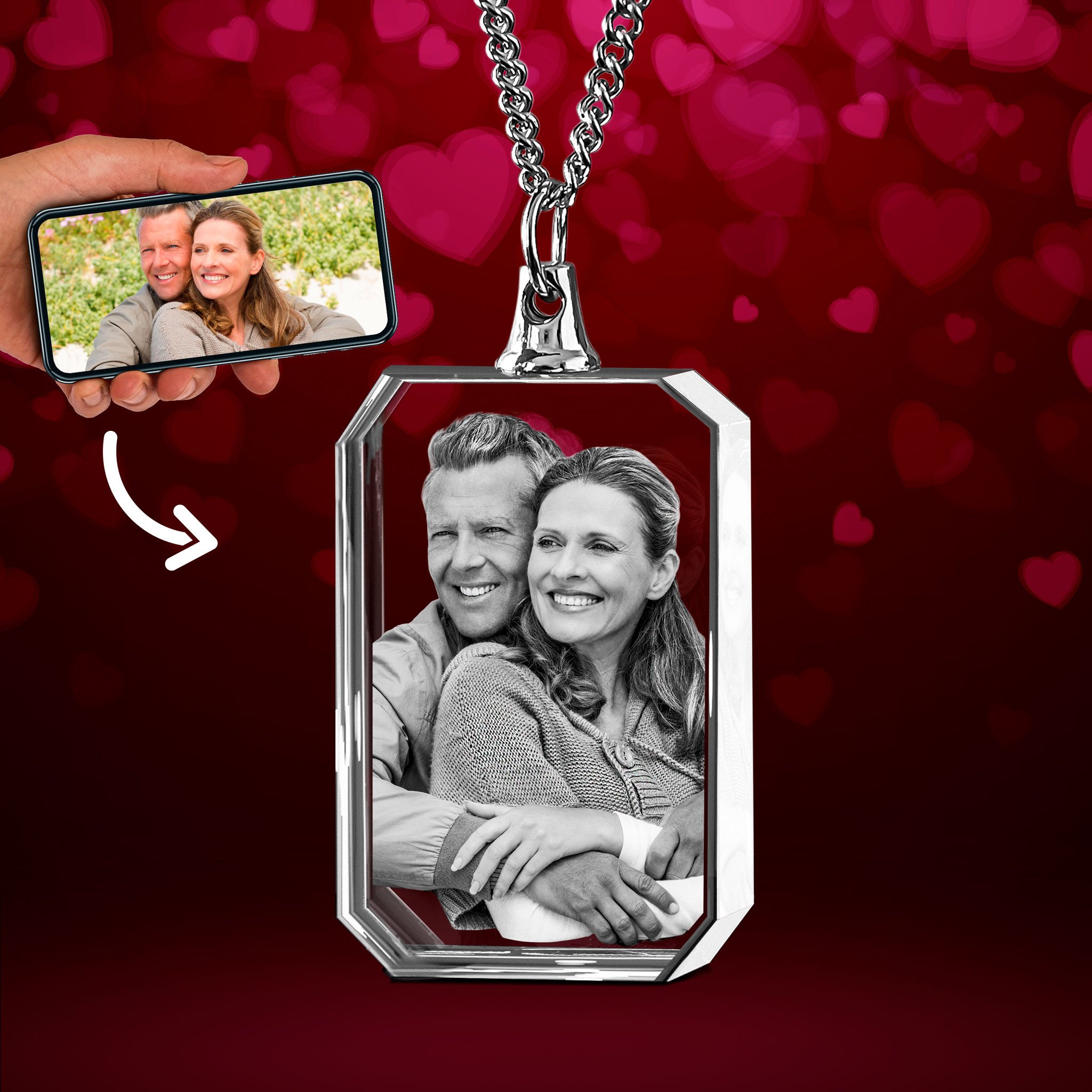 Necklace Rectangle 3D for Valentine’s Day