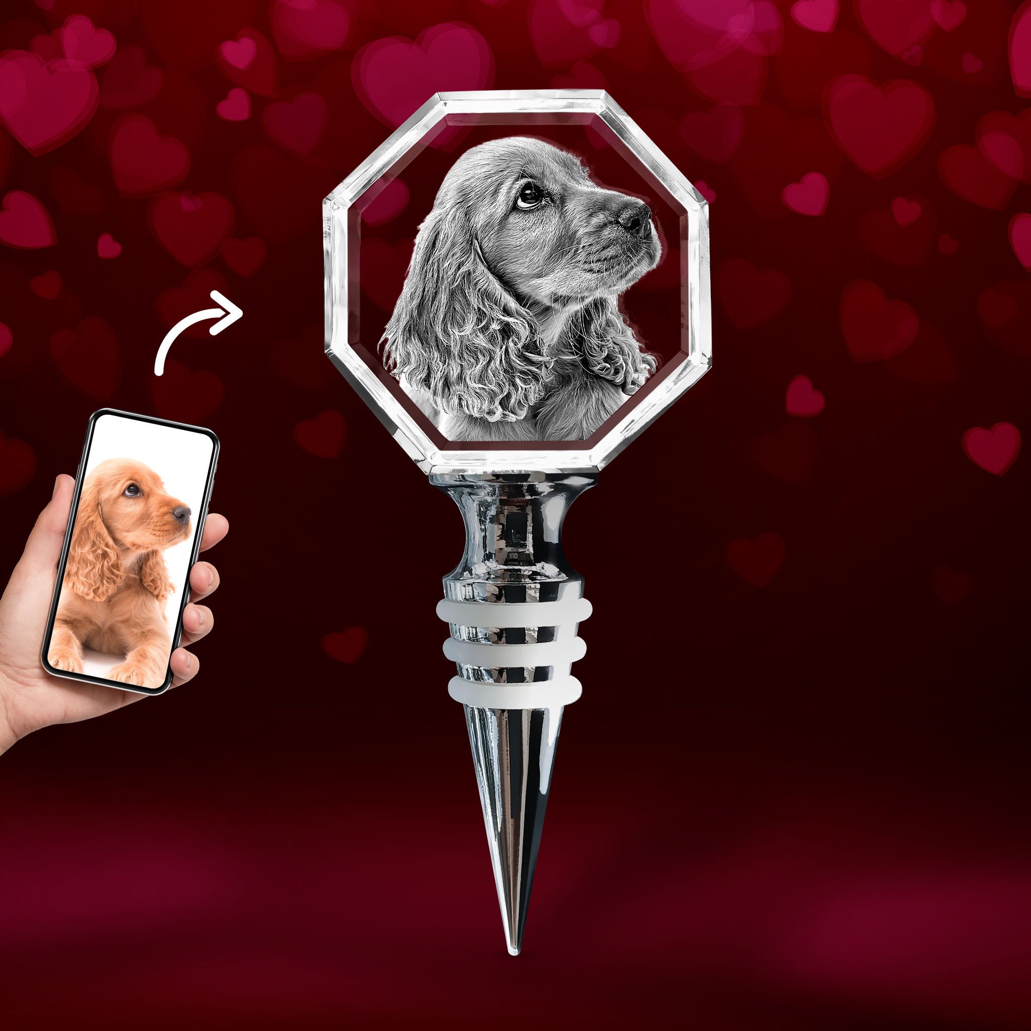 Wine Stopper Octagonal 3D for Valentine’s Day