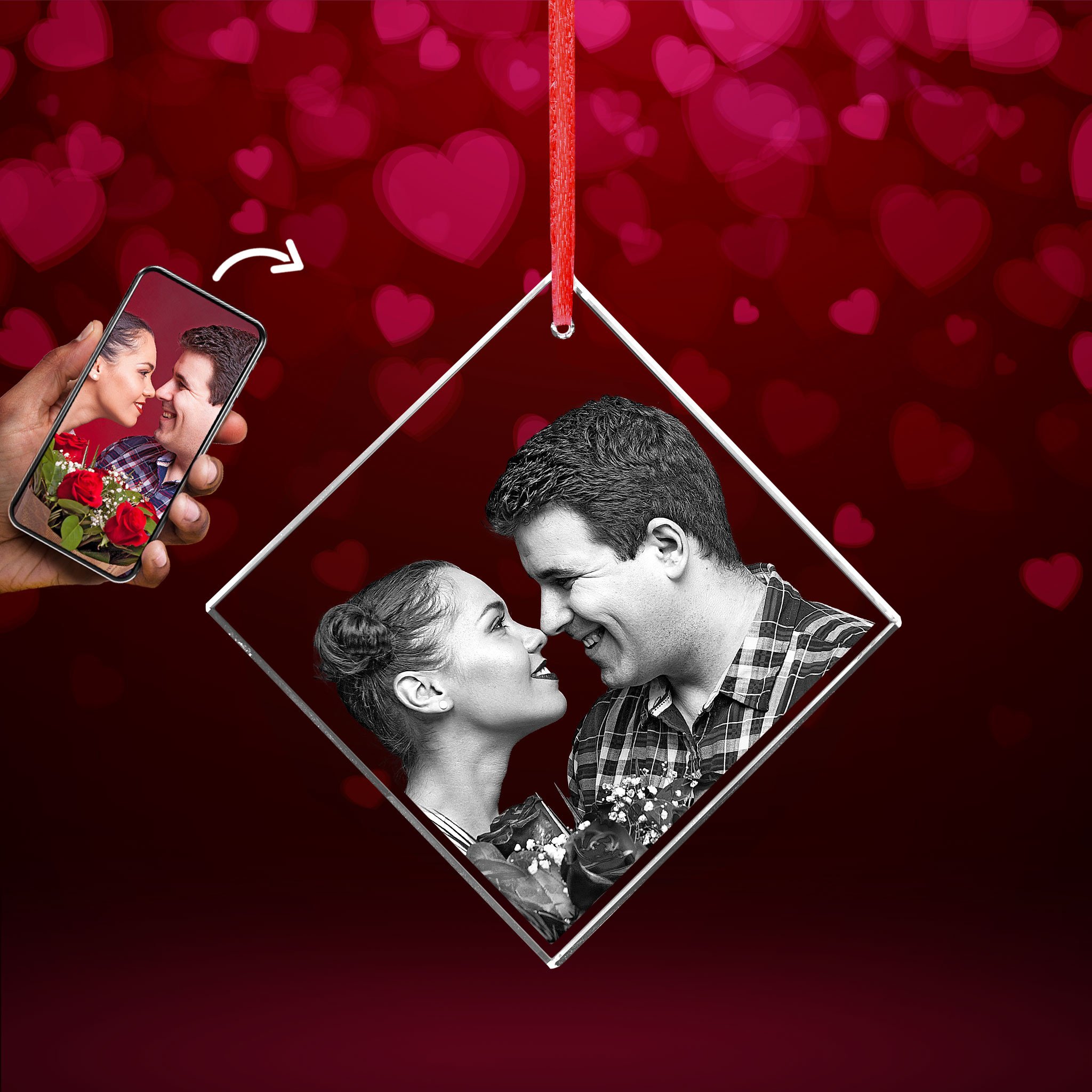 Crystal Ornament Square for Valentine’s Day