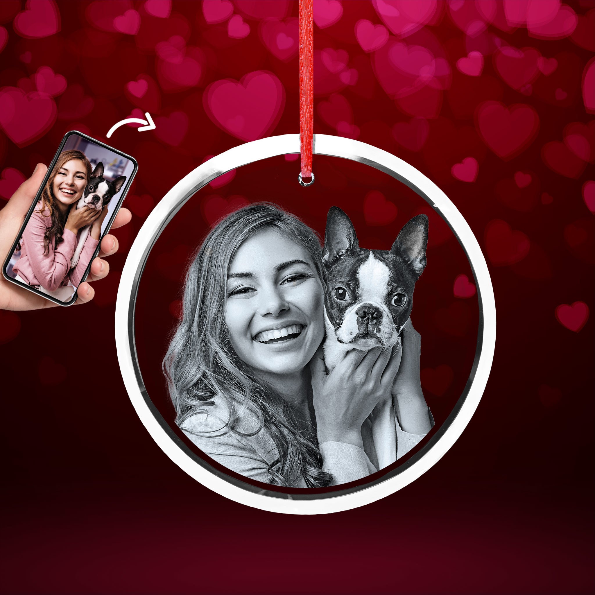Crystal Ornament Round for Valentine’s Day