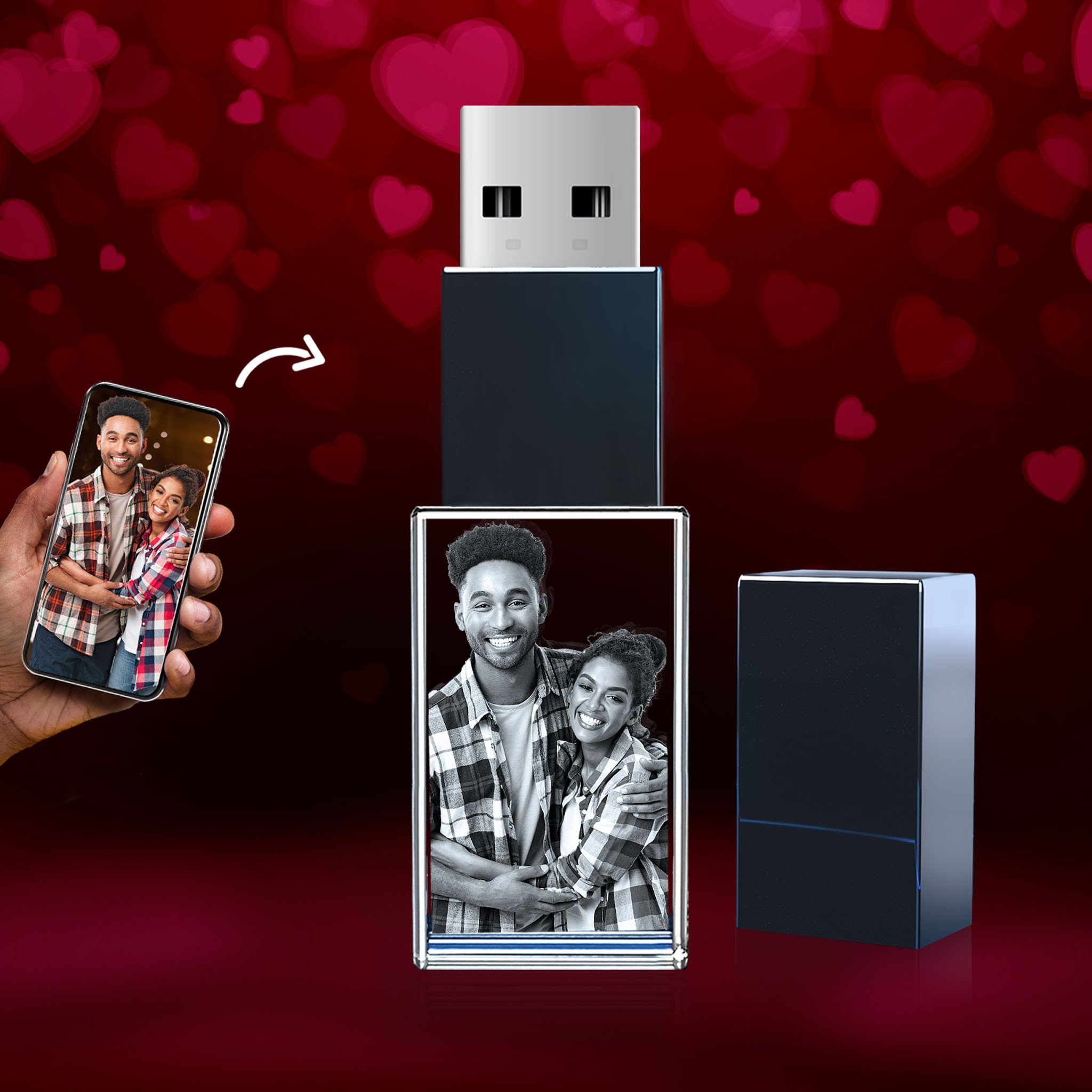 Flashdrive Rectangle 2D for Valentine’s Day