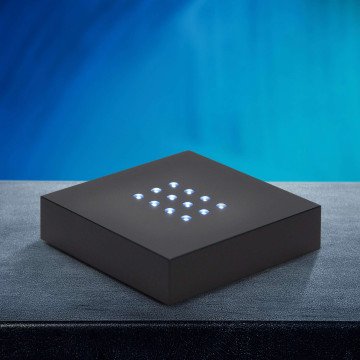 A Medium Plastic Light Base with LEDs to showcase a 3D Crystal