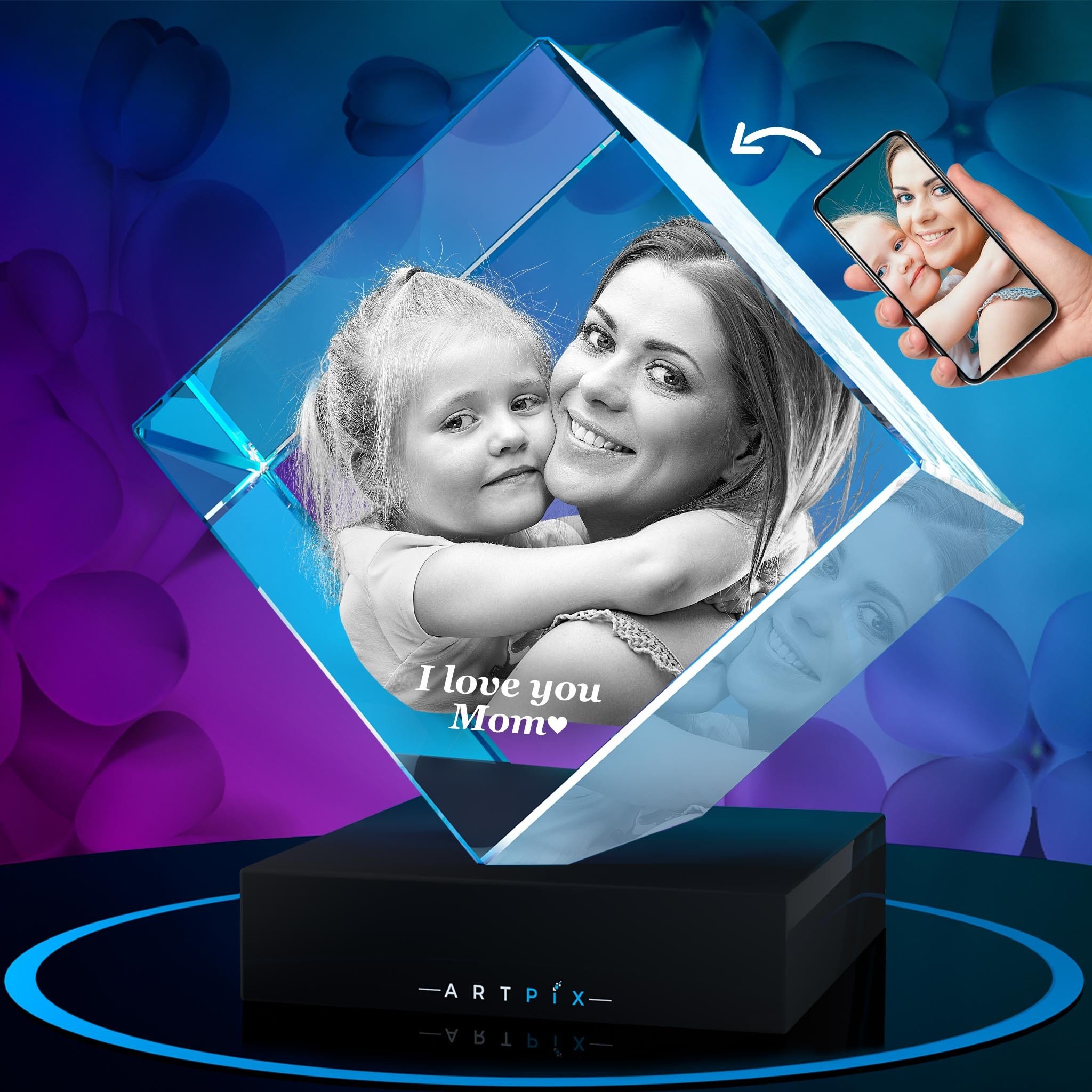 3D Crystal Diamond for Mother's Day