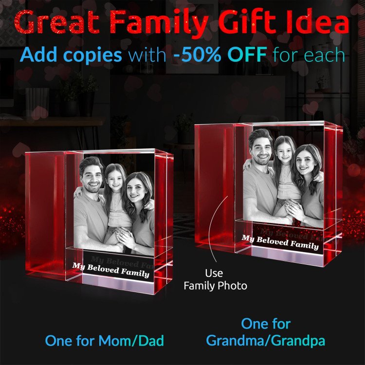Tricolor Crystal Vase with photo inside #1