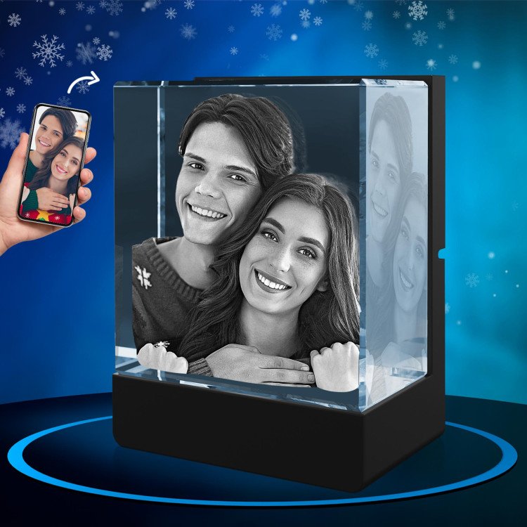 3D LED Light Base with Photo Crystal For Christmas