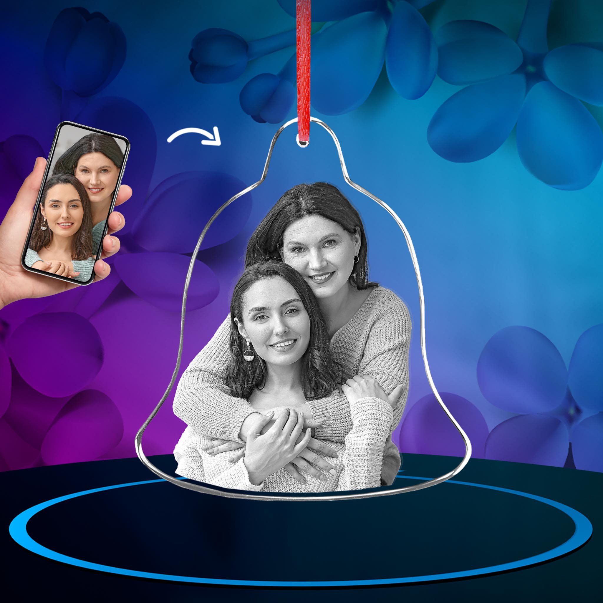 Crystal Ornament Bell for Mother's Day