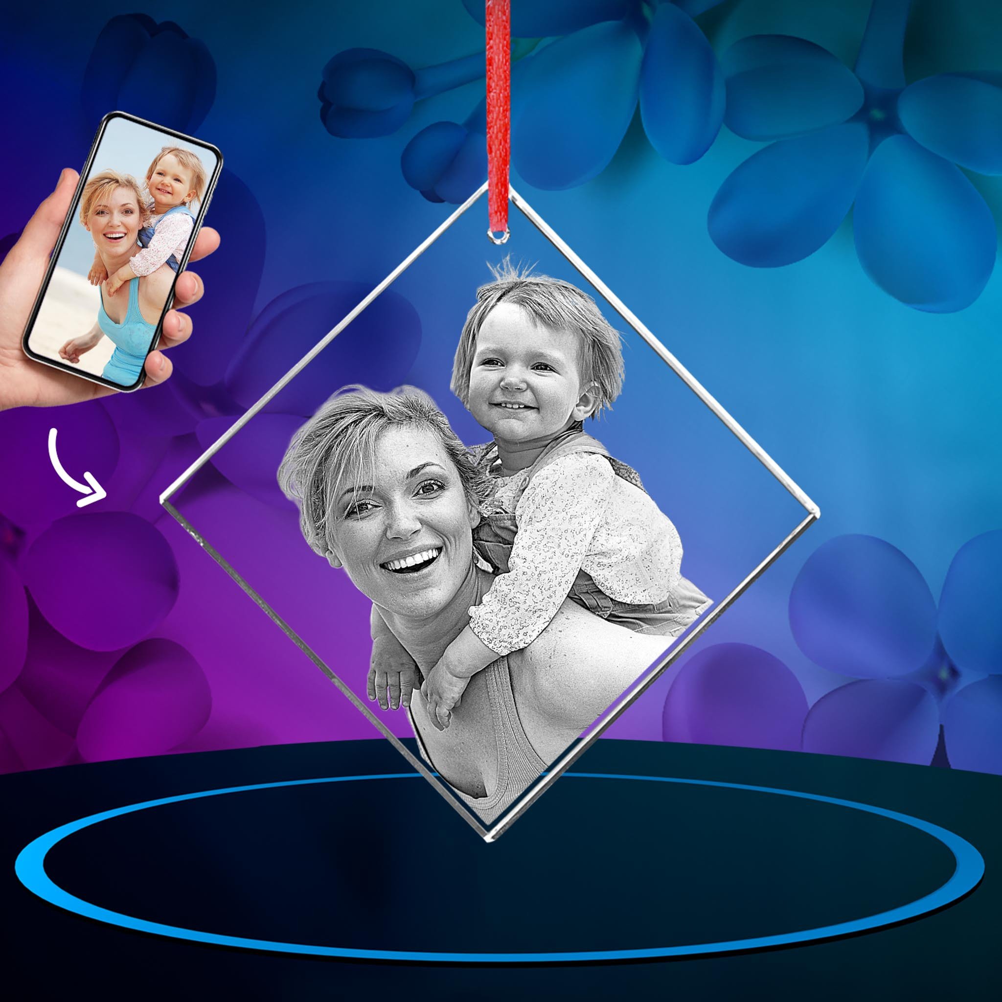 Crystal Ornament Square for Mother's Day