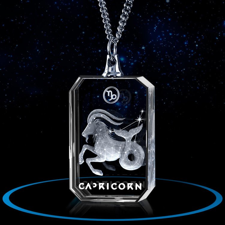 3D Necklace Rectangle for Capricorn