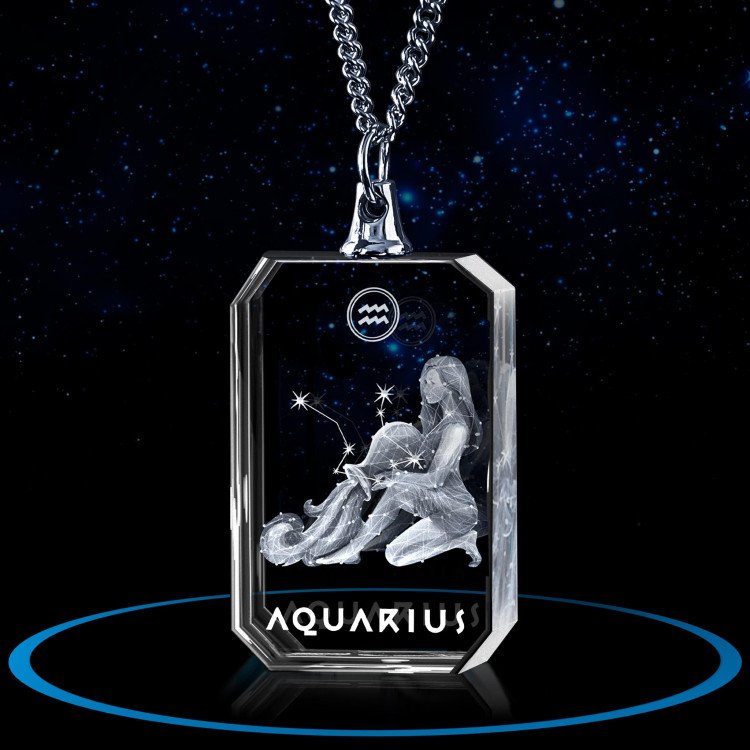 3D Necklace Rectangle for Aquarius #1