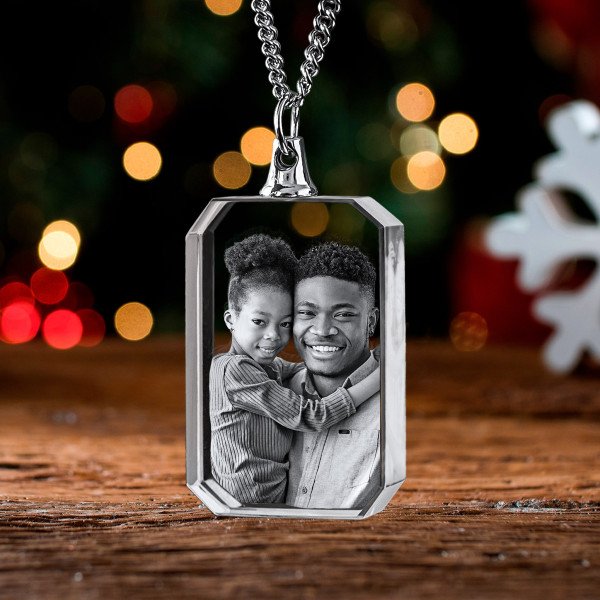 Picture on sale etched necklace