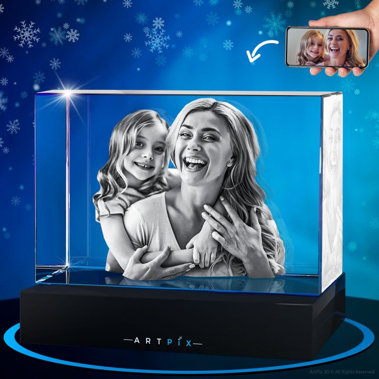 3D Crystal Rectangle with photo inside - Xmas Gift Idea for 2023