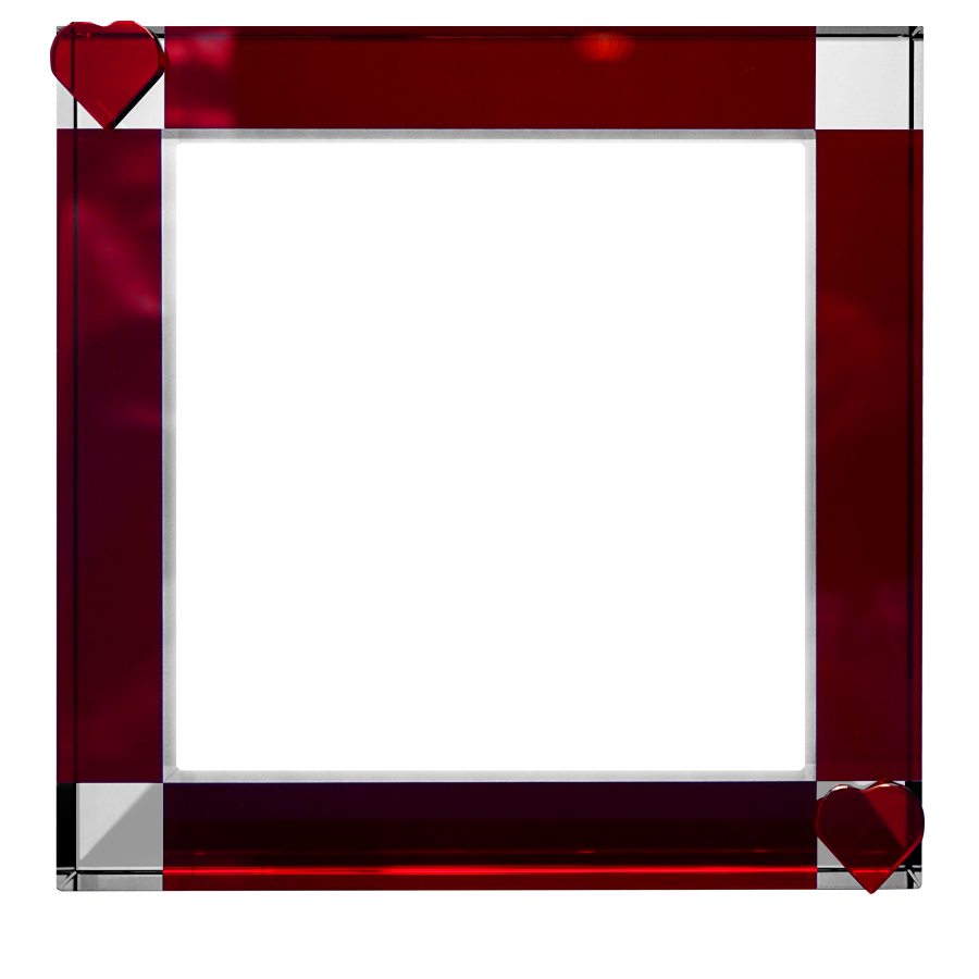 Red Hearts Crystal Frame for Couples